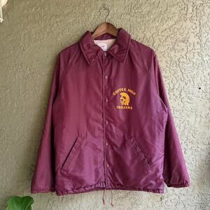 True Vintage 70s Coffee High Trojans Men's L Varsity Jacket